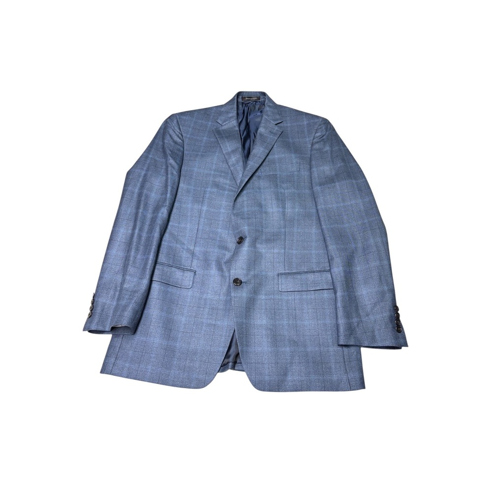 Lauren Ralph Lauren Mens 40L Blue Glen Plaid Silk Wool Blazer Jacket 4900078201